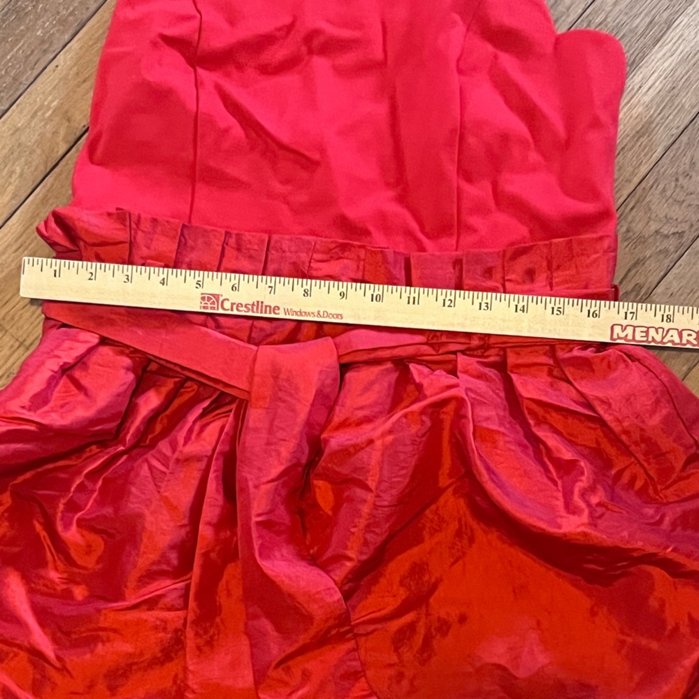 NWT Free People Filmore Romper Red Strapless XL NWT Mixed Media Belted Waist - Picture 6 of 10